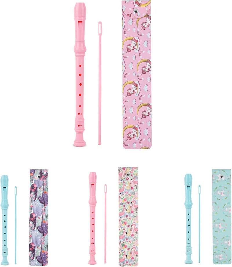 Haecsfl Recorder Instrument for Beginner Adults,8-Hole Soprano Descant Recorder Music Flute with with Cleaning Rod & Leather Case For Home Entertainment(2-Pink Unicorn) - Image 2